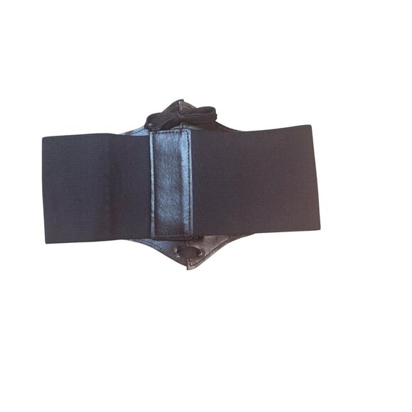 2/$30 Chocolate Brown Criss Cross Tie Elastic Belt - Picture 6 of 12